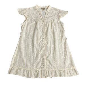Art And Soul Mini Dress Womens XL Cream Embroidered Sheer Coquette Western Boho